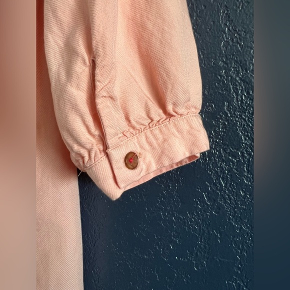 Anthropologie Maeve Peach Alanis Linen Blend Blouse - Picture 3 of 4